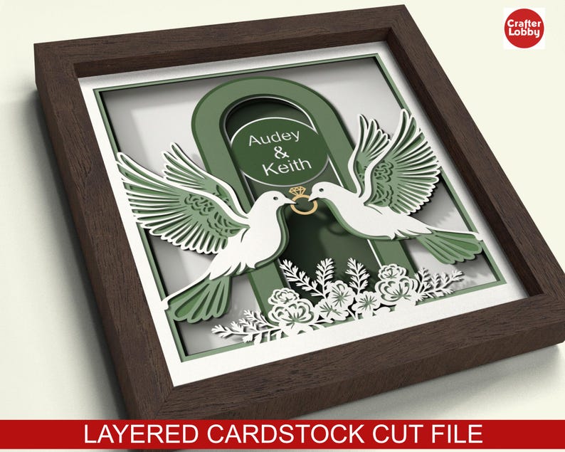 3D Dove Wedding Shadow Box SVG: Cricut Papercut File - Etsy