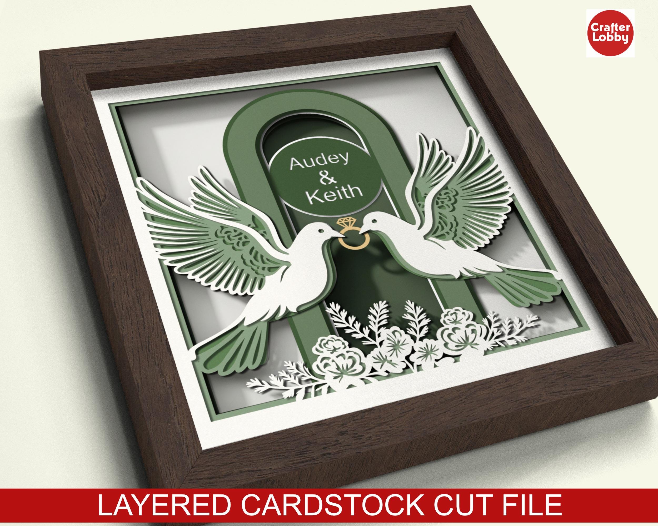 3D Dove Wedding Shadow Box SVG: Cricut Papercut File - Etsy