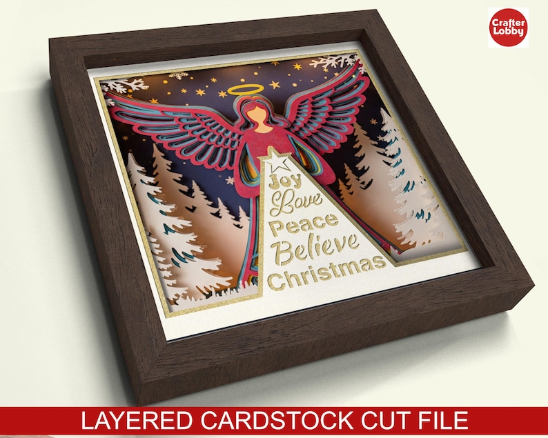 3D Angel Shadow Box SVG: Papercut Cardstock File (cricut, Silhouette ...