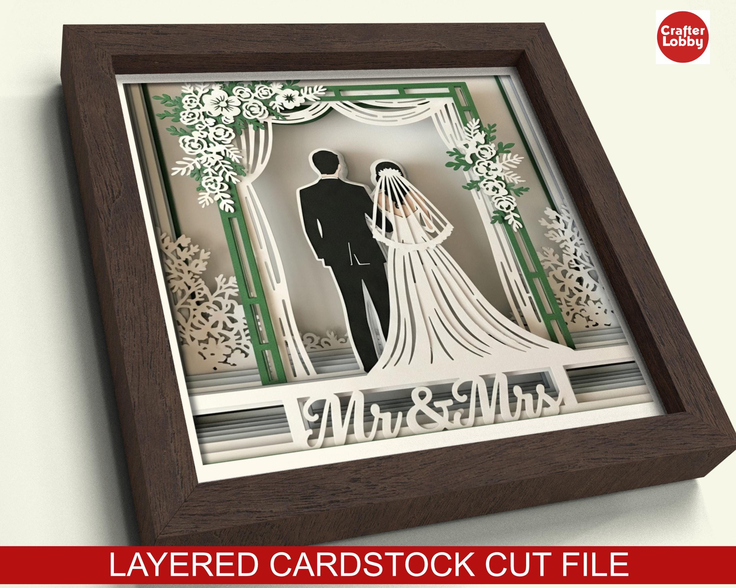 Mr & Mrs Couple Arch Shadow Box SVG: Wedding Papercut File - Etsy