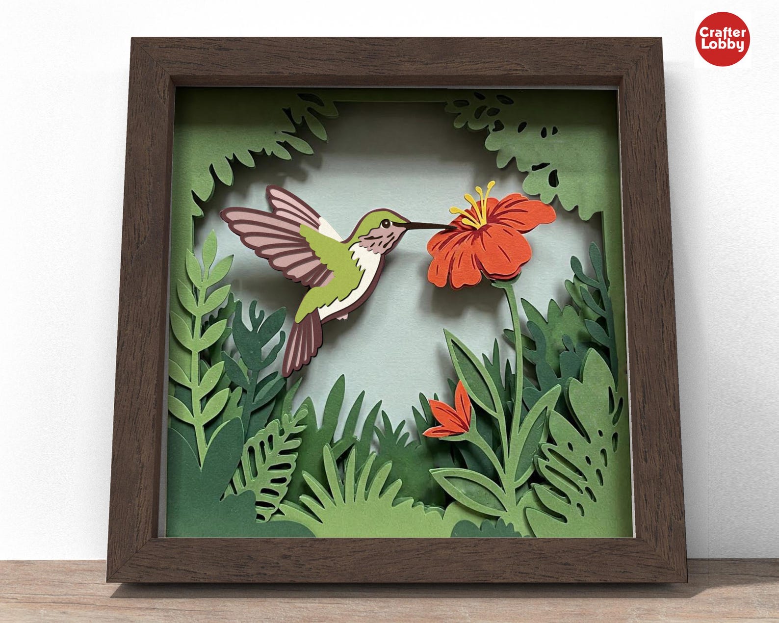 Hummingbird Shadow 3D Hummingbird Shadow Box SVG: Papercut Cardstock File - Etsy