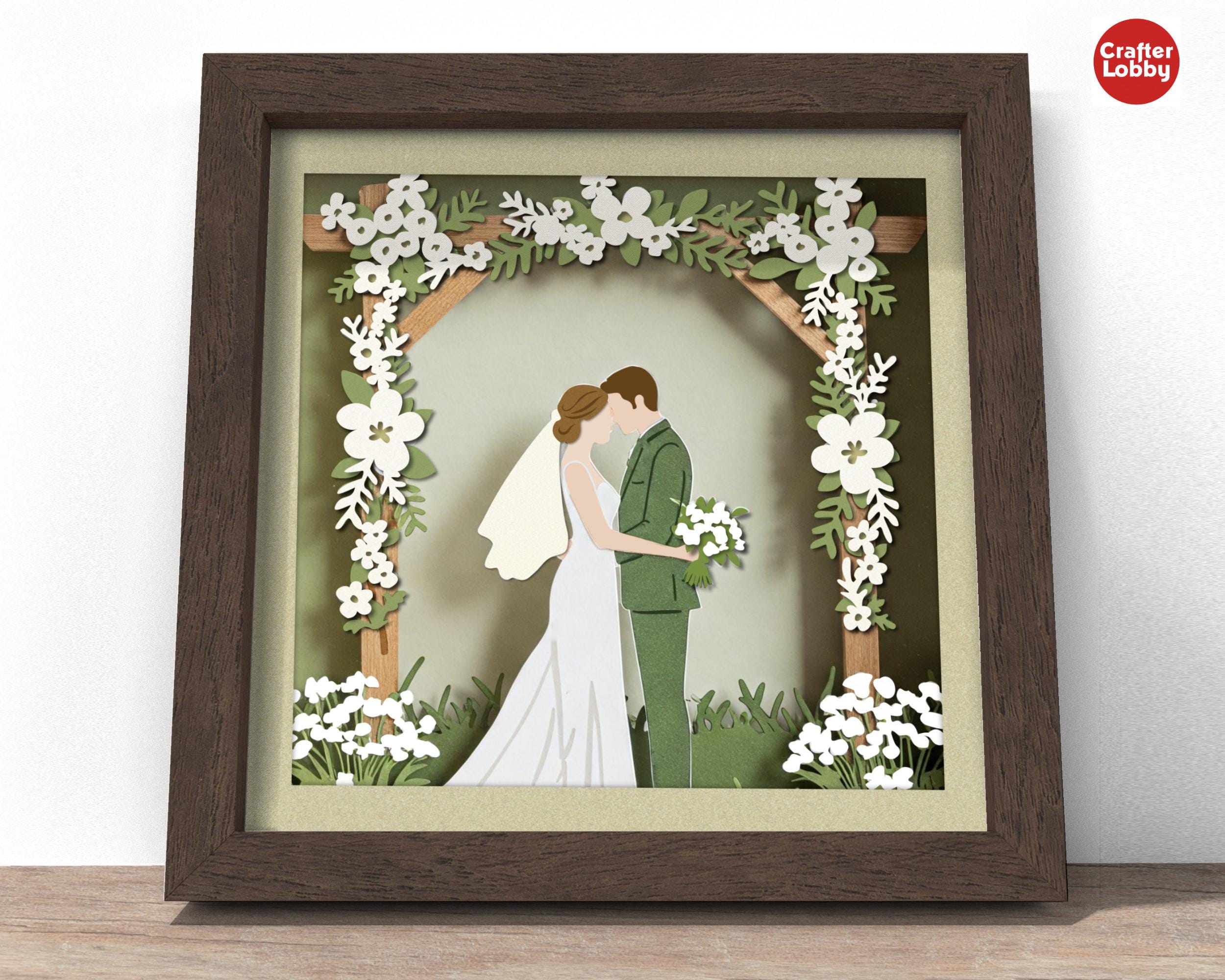 Wedding Couple Arch Shadow Box SVG: 3D Papercut File for Cricut - Etsy
