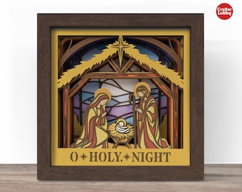 3D Nativity Shadow Box SVG: Papercut Template for Cricut