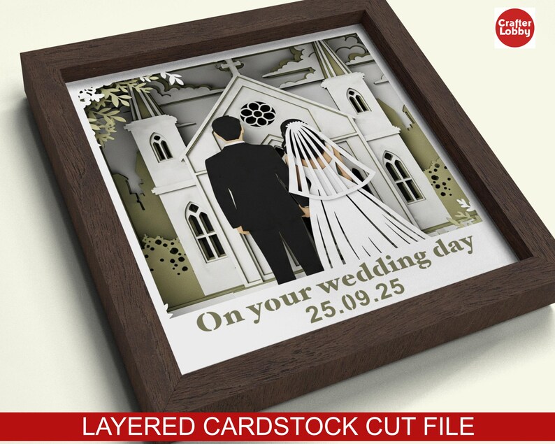 3D Church Wedding Shadow Box SVG: Papercut File for Cricut - Etsy