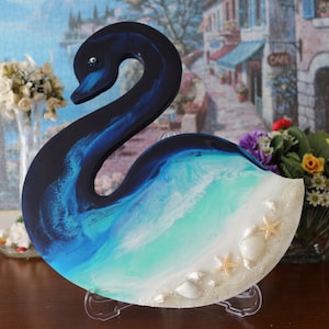 Cygne en époxy, cadeau très spécial, design en époxy