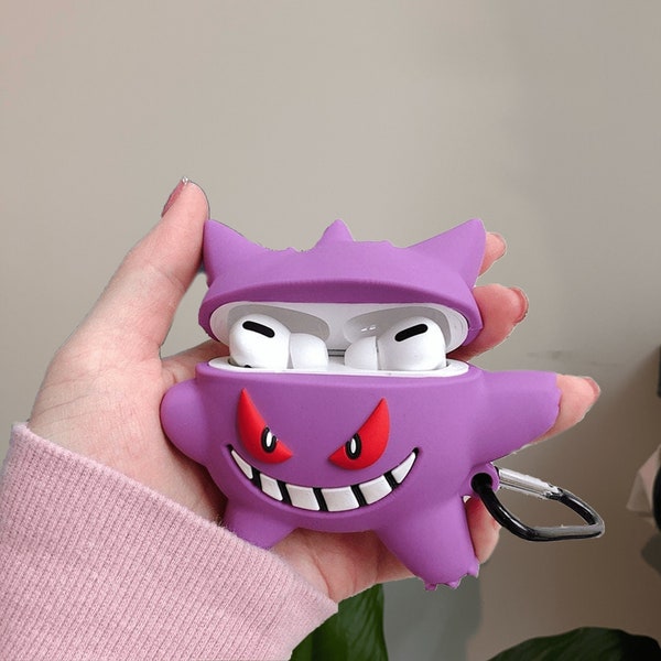 Gengar Pokemon airpods case cover cute anime custom shockproof case for airpods 1/2 airpods pro/pro2 case airpods 3 case cover