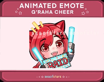 FFXIV G&#39;raha Tia Cheering/Raid Animated Emote