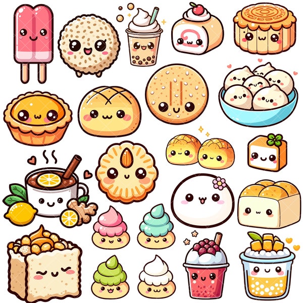 Kawaii Cute Asian Treats PNG bundle