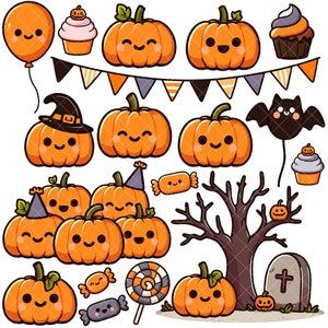 Kawaii Pumpkin Party PNG bundle