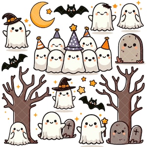 Kawaii Ghost Party PNG bundle