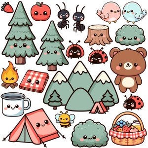 Kawaii Camping PNG bundle
