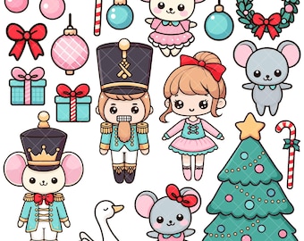 Kawaii Christmas Nutcracker PNG bundle