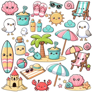 Kawaii Beach PNG bundle