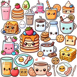 Kawaii Breakfast PNG bundle