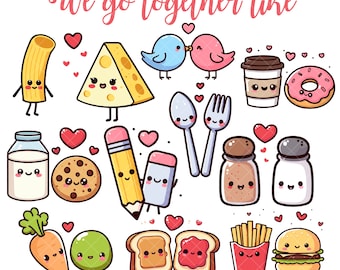 Kawaii Cute Valentines Day PNG bundle