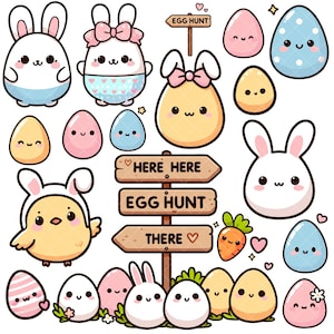 Kawaii Easter Egg Crazy Cupcake PNG bundle