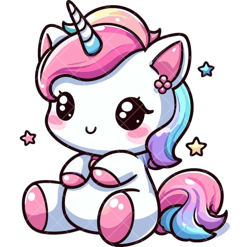 Kawaii Cute Unicorn PNG bundle image 4