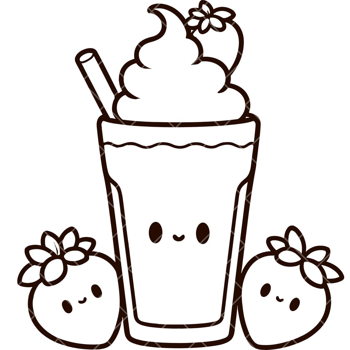 Kawaii BLACK/WHITE Breakfast PNG Bundle - Etsy