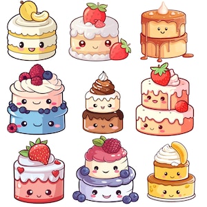 Kawaii Cute XL Cake PNG bundle