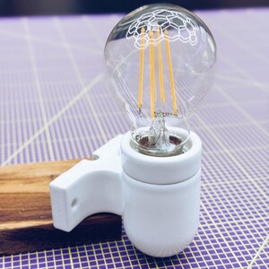 Ceramic socket / wall mount for E27 light bulb in black and white image 6