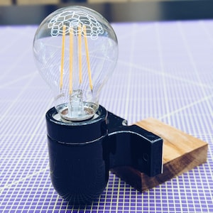 Ceramic socket / wall mount for E27 light bulb in black and white image 3