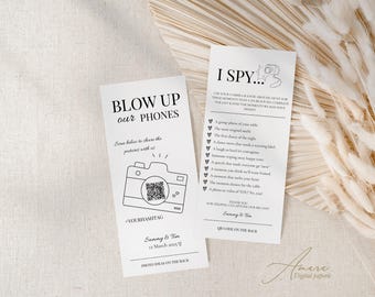 I Spy Wedding Photo Scavenger Hunt Card: QR Code Template (Digital Download)
