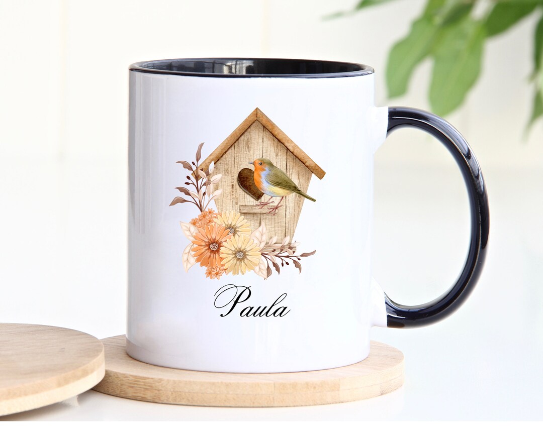 Birdhouse Mug Custom Name Coffee Mug Personalized Birdhouse Etsy