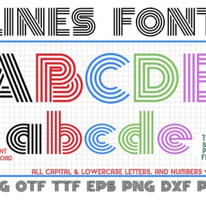 Fonte de linhas SVG, fonte de linhas, fonte de linha, fonte redonda PNG, letras redondas SVG, alfabeto redondo Svg, números redondos Svg, fonte retrô Svg