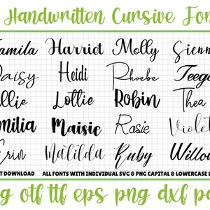 Fuentes manuscritas, Fuente de caligrafía, Paquete de fuentes, Fuentes de script, Fuente cursiva SVG, Fuentes SVG, Fuentes de firma, Fuentes Cricut, Fuente de boda SVG