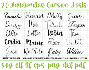 Handwritten Fonts, Calligraphy Font, Font Bundle, Script Fonts, Cursive Font SVG, SVG Fonts, Signature Fonts, Cricut Fonts, Wedding Font SVG