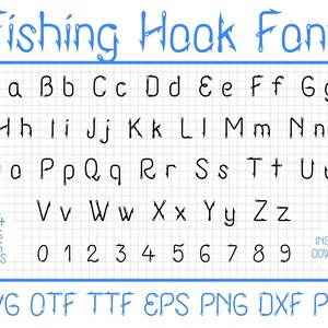 Angeln SVG Schriftart, Angeln Schriftart, Angelhaken Schriftart, Angeln SVG, Angeln Buchstaben, Angelhaken Buchstaben, Angeln Buchstaben SVG