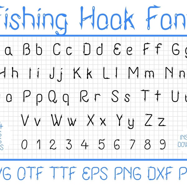 Fishing SVG Font, Fishing Font, Fish Hook Font, Fishing SVG, Fishing Letters, Fishing Hook Letters, Fishing Letters SVG