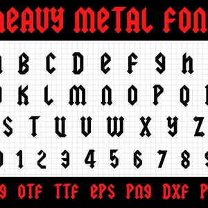 Fuente de Heavy Metal, Fuente de Hard Rock, Fuente de Rock, Fuente de Metal, Alfabeto de Heavy Metal, Heavy Metal Svg, Letras de Heavy Metal, Letras de Rock