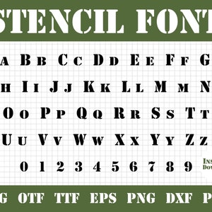 Fuente de plantilla, Fuente de plantilla SVG, Alfabeto de plantilla SVG, Ejército, Fuente del ejército, Fuente militar, Fuente Cricut, Guión del ejército, Camisa del ejército, Regalo para papá