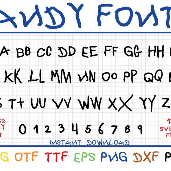 Andy Font SVG, Andy Alphabet Font, Andy Alphabet, Andy Alphabet SVG, Andy Letters, Toy Story Font SVG, Toy Story Letters Svg, Cursive Font