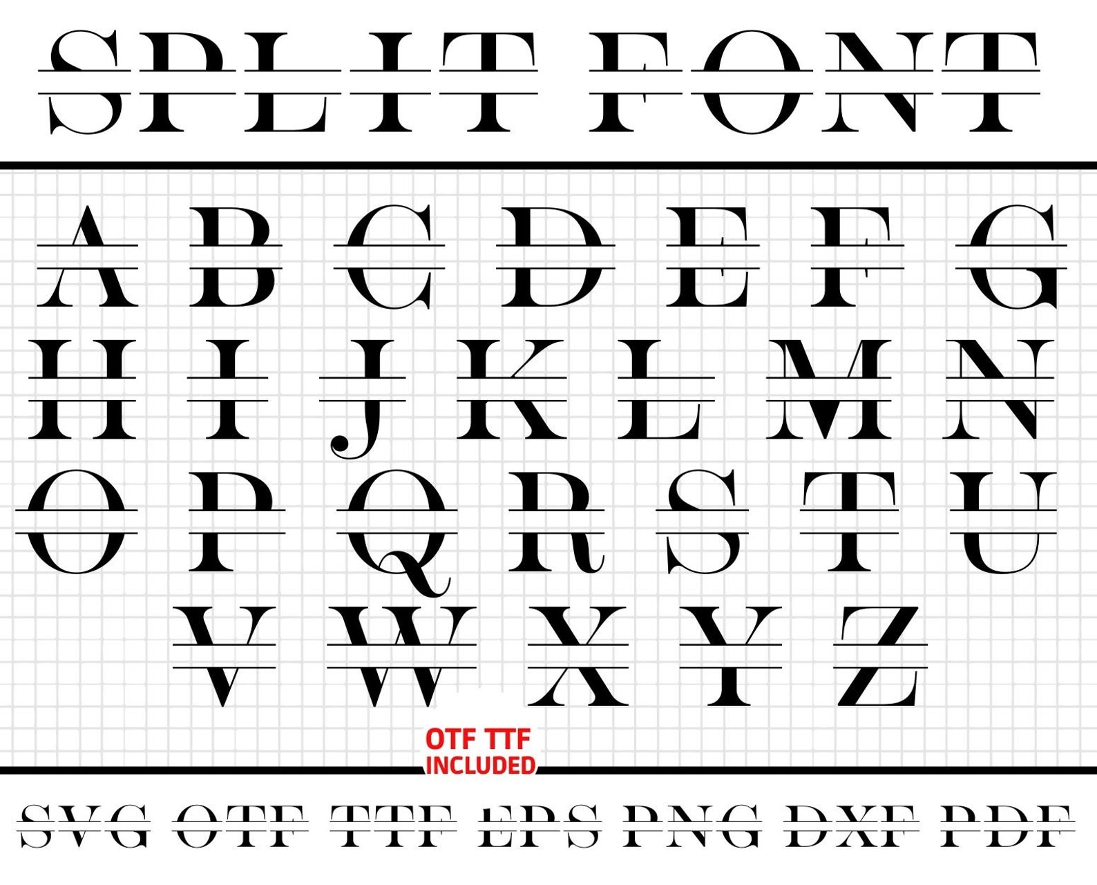 Split Monogram SVG, Split Monogram, Split Font, Split Font SVG, Split ...