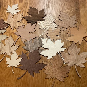 Autumn decoration - leaves made of wood