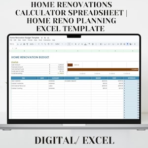 Home Renovation Budget Calculator Excel Template | Remodel Cost ... - Condo Renovation Budget Calculator