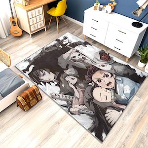 Tapete de mangá, tapete de anime misto, tapete kawaii, tapete colorido, tapete fantástico, tapete de anime, decoração de anime, tapete para quarto de bebê, tapete personalizado, tapete para área, presente para ela
