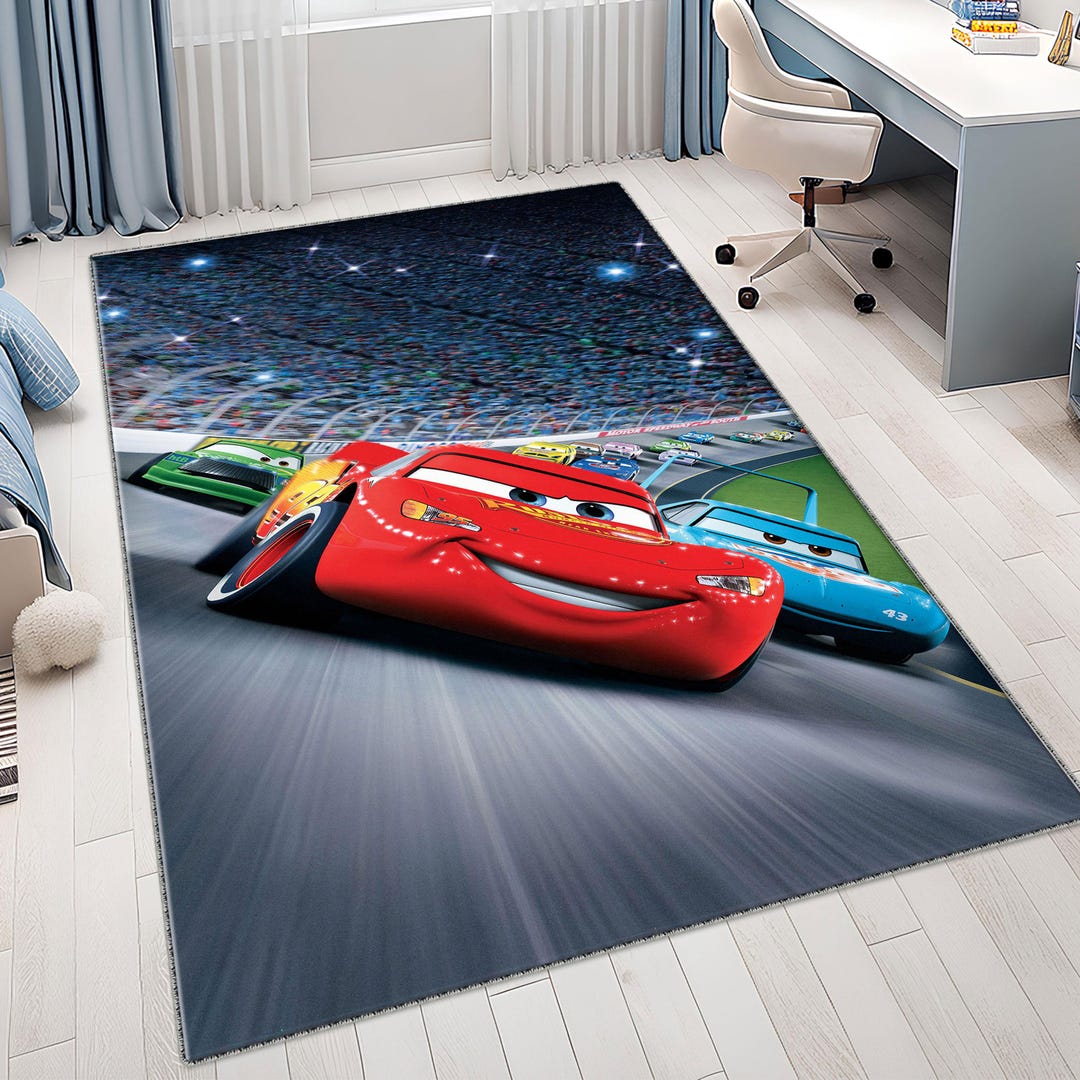 Face Rug Cars Personalized Mcqueen Cars Rug, Kids Nursery Room Decor - Etsy
