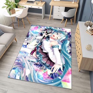 Tapete fantástico, tapete misto de anime, tapete kawaii, tapete de anime, tapete de mangá, tapete colorido, decoração de anime, tapete para quarto de bebê, tapete personalizado, tapete para área, presente para ela