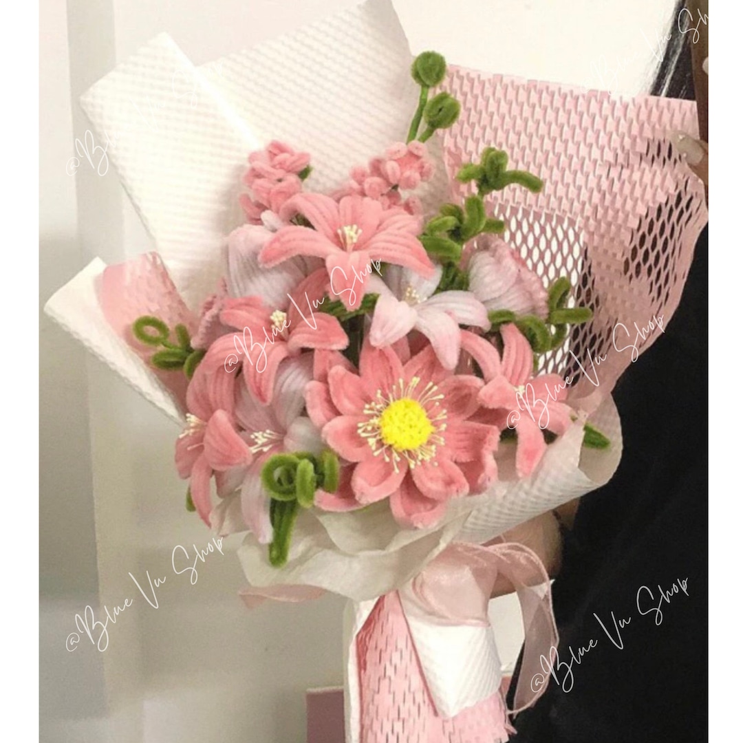 Sparkling Velvet Zinc Flower Bouquet With Flash Lights and Etsy