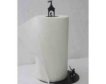 Paper Towel Roll Holder With Fantastic Figures, Decorative Metal Dryer Stand Accessories, Modern Portable Kitchen Countertop Storage Rack