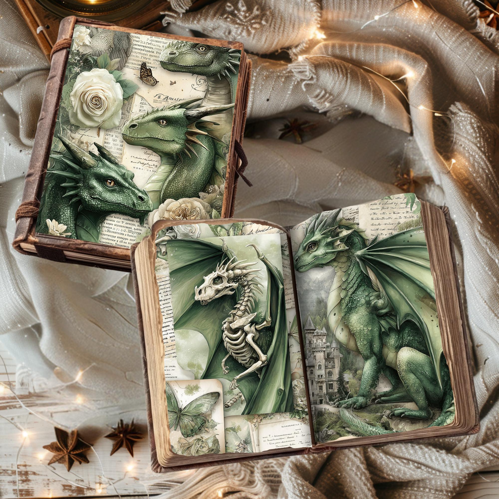 225 Fairy Dragon Junk Journal Kit, +50 Tags & Pockets, Fantasy Mythical ...