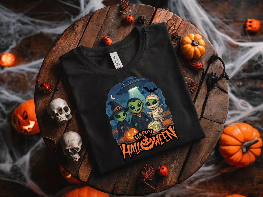 Alien Halloween T-shirt | Cute Spooky Trick-or-treat Tee | Fun Costume ...