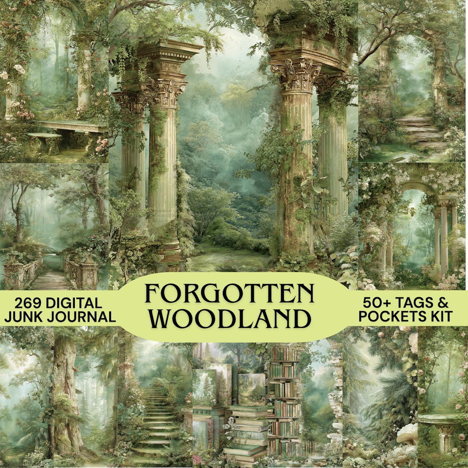 Forgotten Woodland Junk Journal Kit, Enchanted Forestephemera With ...