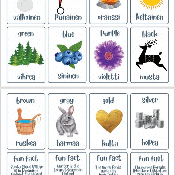 Finnish Colors Flashcards