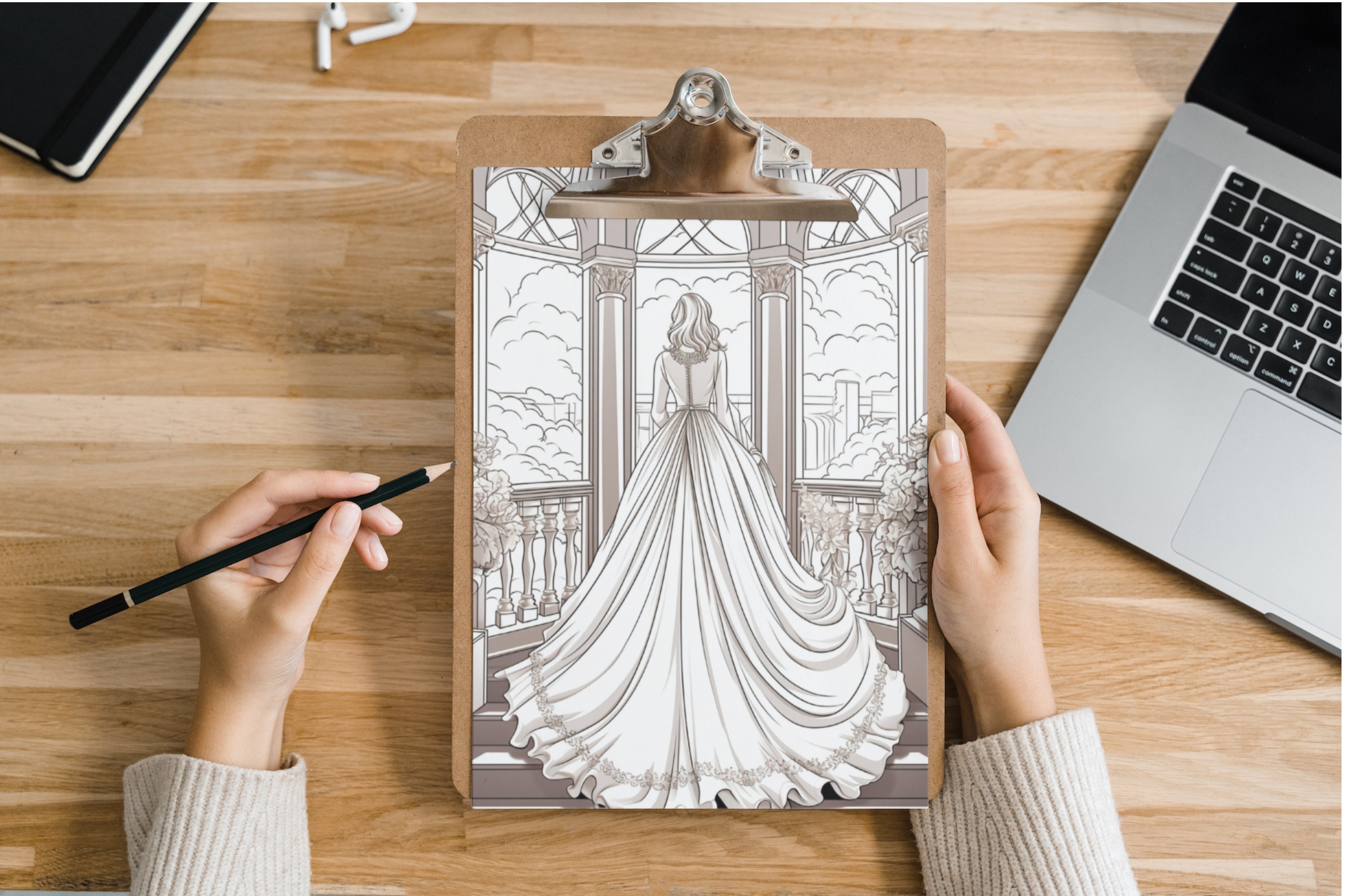 Wedding Day Themed Coloring Pages Book Classic Hairstyles - Etsy