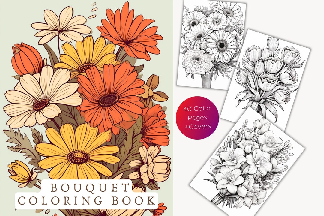 40 Beautiful Flower Bouquet Coloring Book Page, Lovely Collection ...