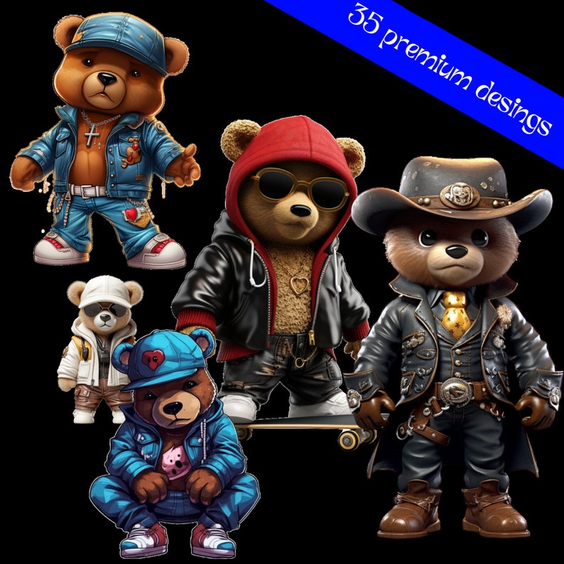 35 premium cartoon bear teddy bear designs png bundle